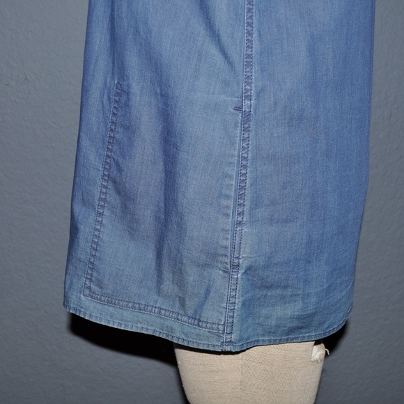 LAFAYETTE 148 Chambray Short Sleeve Tunic Top P/XS - Picture 2 of 7